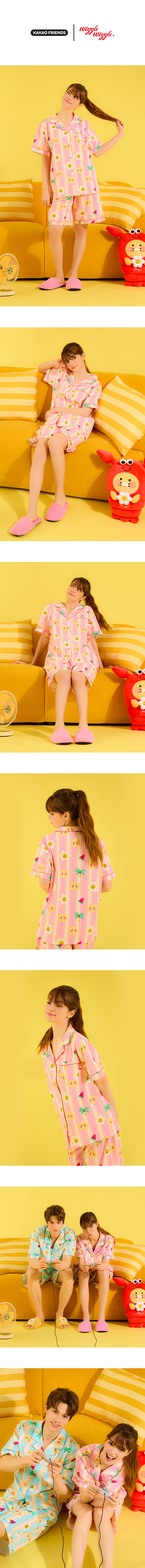 【Wiggle Wiggle X Kakao Friends】Cooling Pajamas★女性用 Wiggle Wiggle X Kakao Friends] Cooling Pajamas for Women